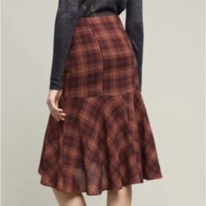 Maeve Plaid Flaired Pencil Skirt from Anthropologie